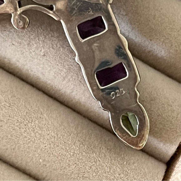 $85 13.59 ctw MOONSTONE AMETHYST PERIDOT Cross Pendant STERLING SILVER 925 - Picture 9 of 11